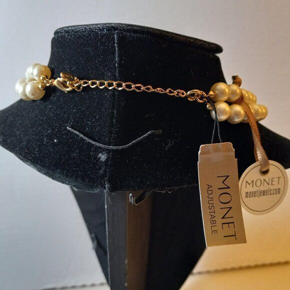 NWT Monet Two Strand Faux Pearl Necklace - Picture 3 of 6